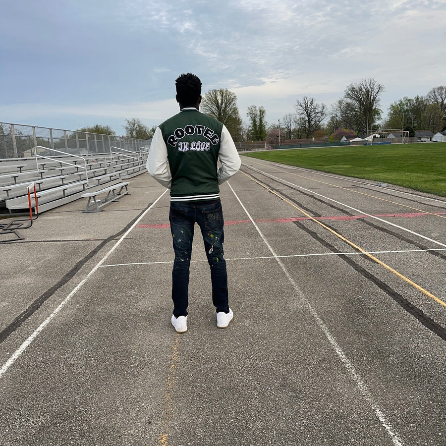 Rooted In Love Bomber Jacket -  Blue White