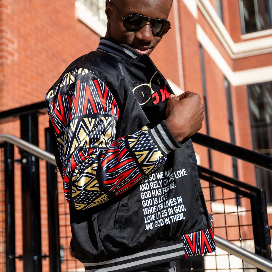 Rooted In Love "Kente Print" Bomber Jacket